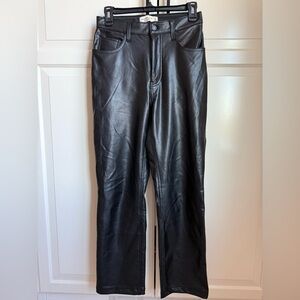 Abercrombie & Fitch 90’s Straight Ultra High Rise Leather Pants Size 27/4s